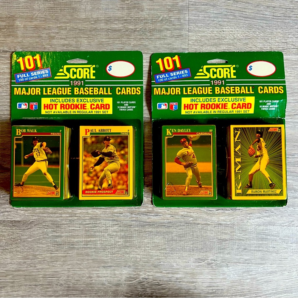 VINTAGE 1991 SCORE MLB Baseball Trivia Blister 2 Packs Hot‎ Rookie Card